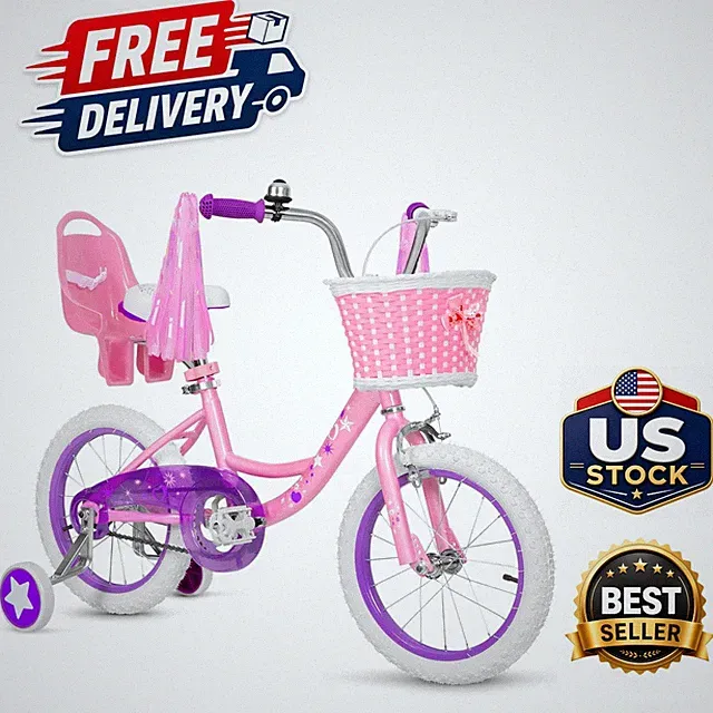 14 Inch Kids Bicycle for Learning to Ride with Coaster Brake and Accessories
