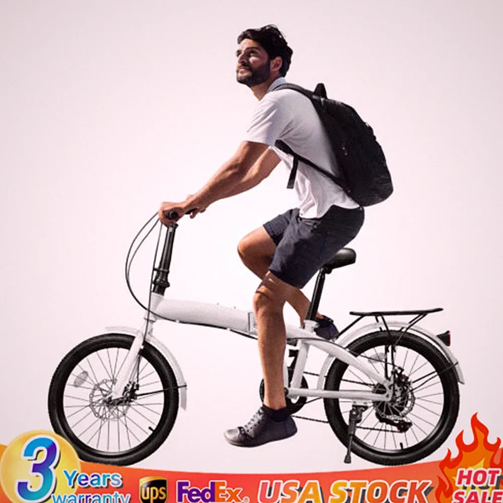 20 in Folding Bike Foldable Bicycle with 7 Speed Gears Adjustable Seat GIFT!