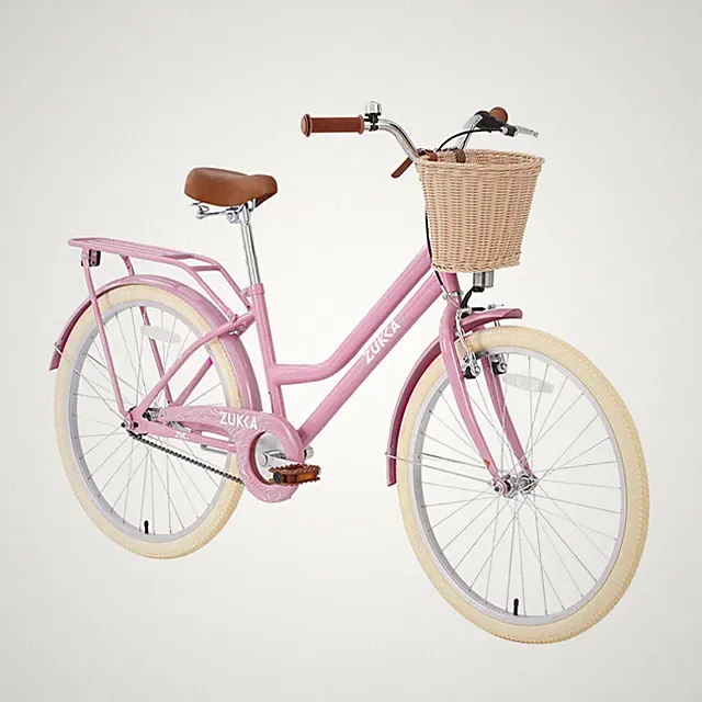 24" Girls Bike, Steel Frame, Front Basket & Rear Rack, Fenders