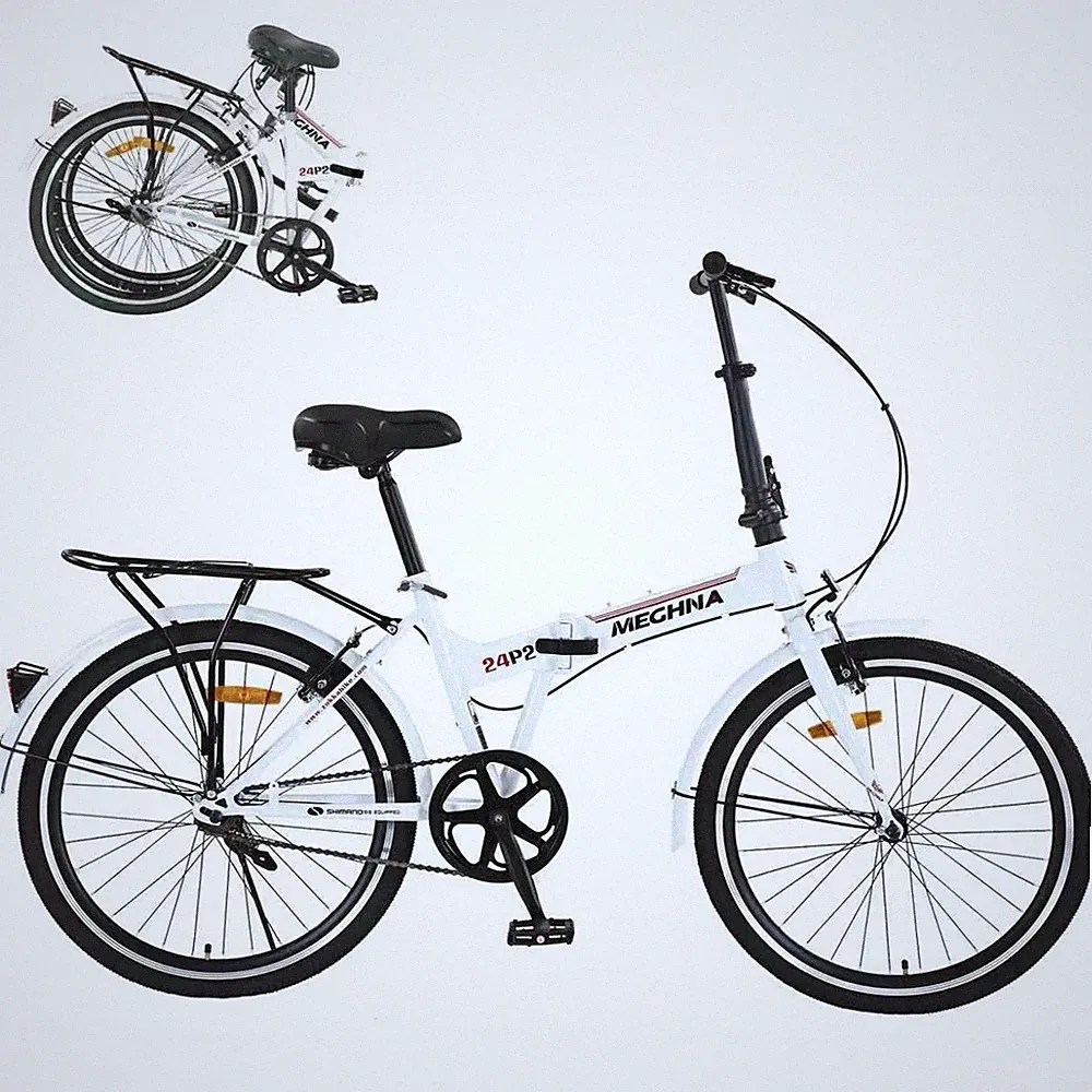 24 Inch Commuter Bike for Adults with Fenders Steel Frame and Dual V-Brake