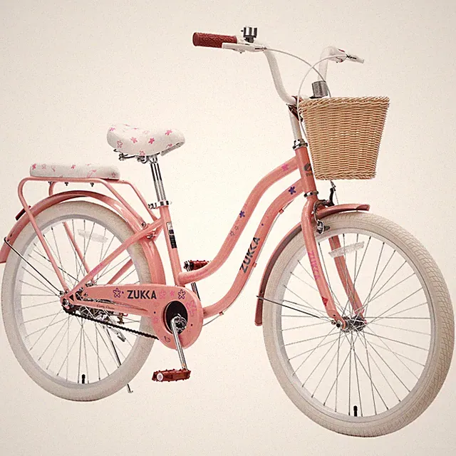 24 Inch Cruiser Bike for Girls Commuter Bicycle with Wicker Basket Peach Pink
