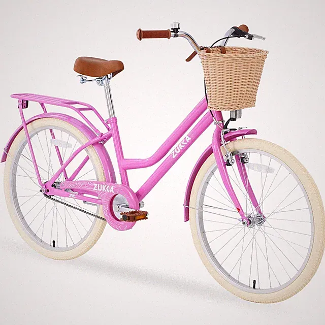 24 Inch Girls Bike, Steel Frame, Single Speed, Basket & Bell Included