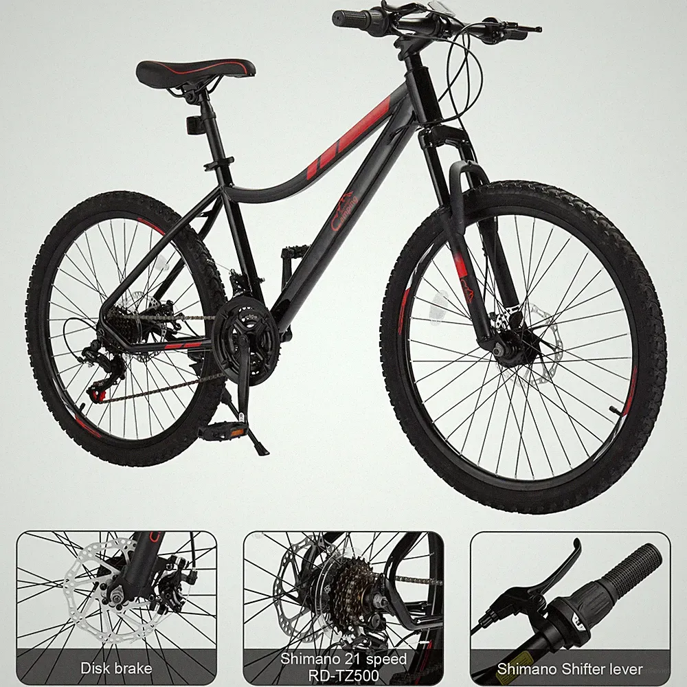 24 inch Mountain Bike 21 Speed Bicycle MTB Bike Full Suspension
