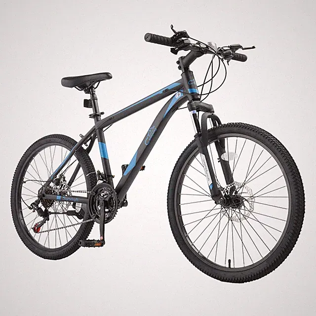 24 Inch Mountain Bike, 7/21-Speed Bicycle with Double Disc Brake