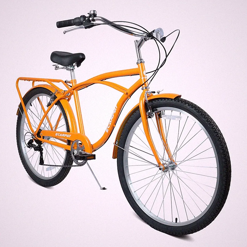 26 Inch 7 Speed Beach Cruiser Bike High Tensile Steel Frame Alloy Wheels