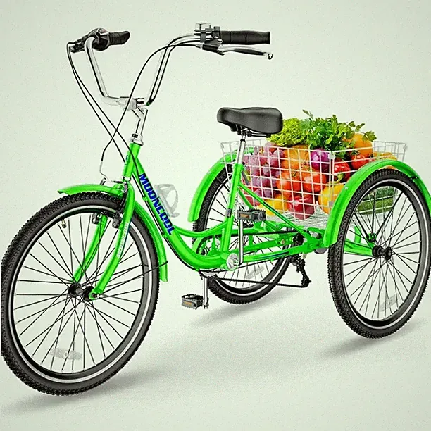 Adult Tricycle Trike 7 Speed 20/24/26in 3-Wheel Bike w/ large Basket for senior