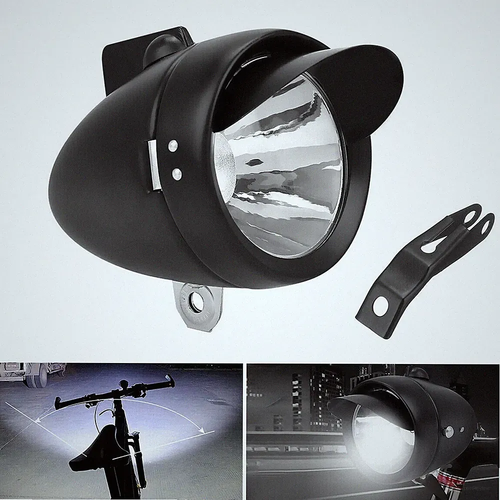 Bike Light Front Super Bright High Lumens Bicycle Headlight Metal Shell Retro