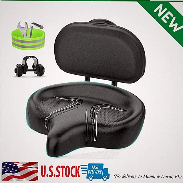 Comfortable Oversized Bike Seat with Backrest for Men & Women - Universal Fit