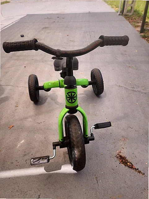Confident Green Tricycle, for Ages 3-7, 3 Wheels, Ride-On Pedal Bike