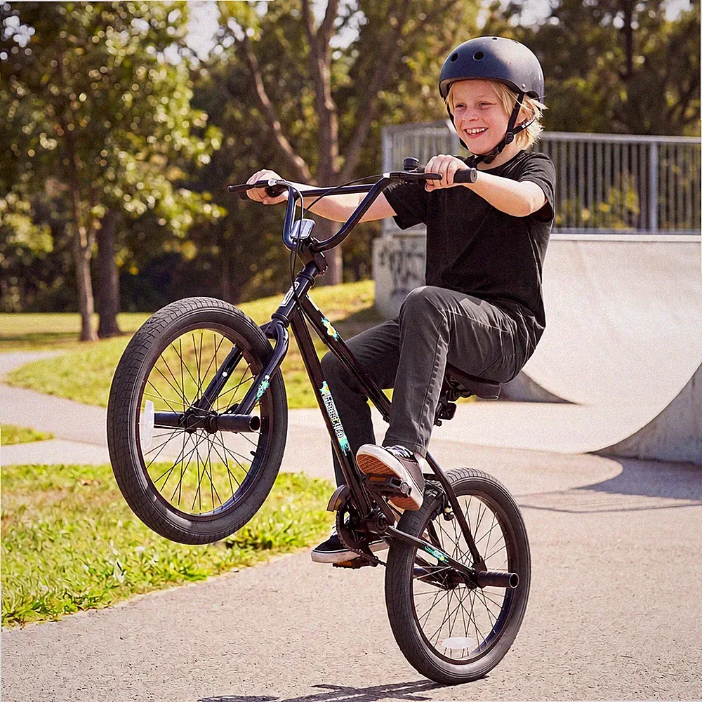 Freestyle BMX Bike, 20” Trick Bicycle with 360 Degree Steering, Adjustable Seat