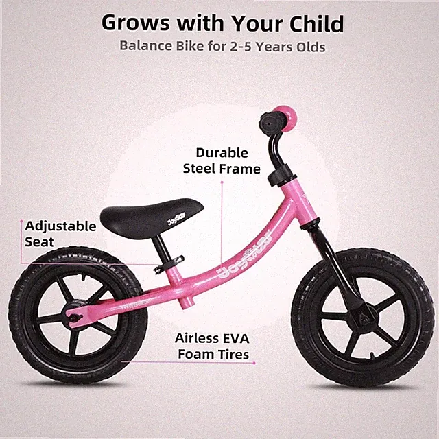 Kids Balance Bike with Adjustable Seat - Ages 18M-5Y