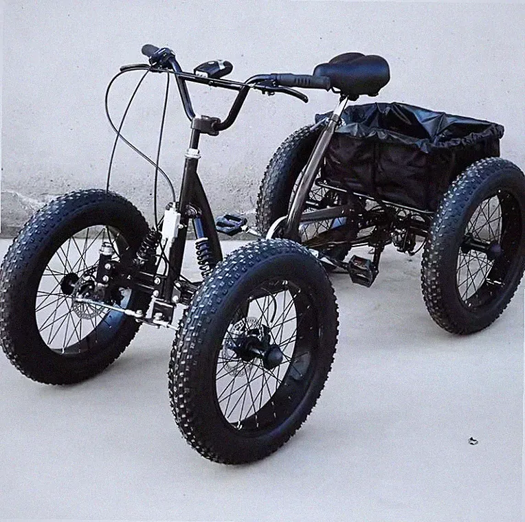 Lightweight Fat Tire 6 Speed Pedal 4 Wheel Off Road Quad Bike Bicycle