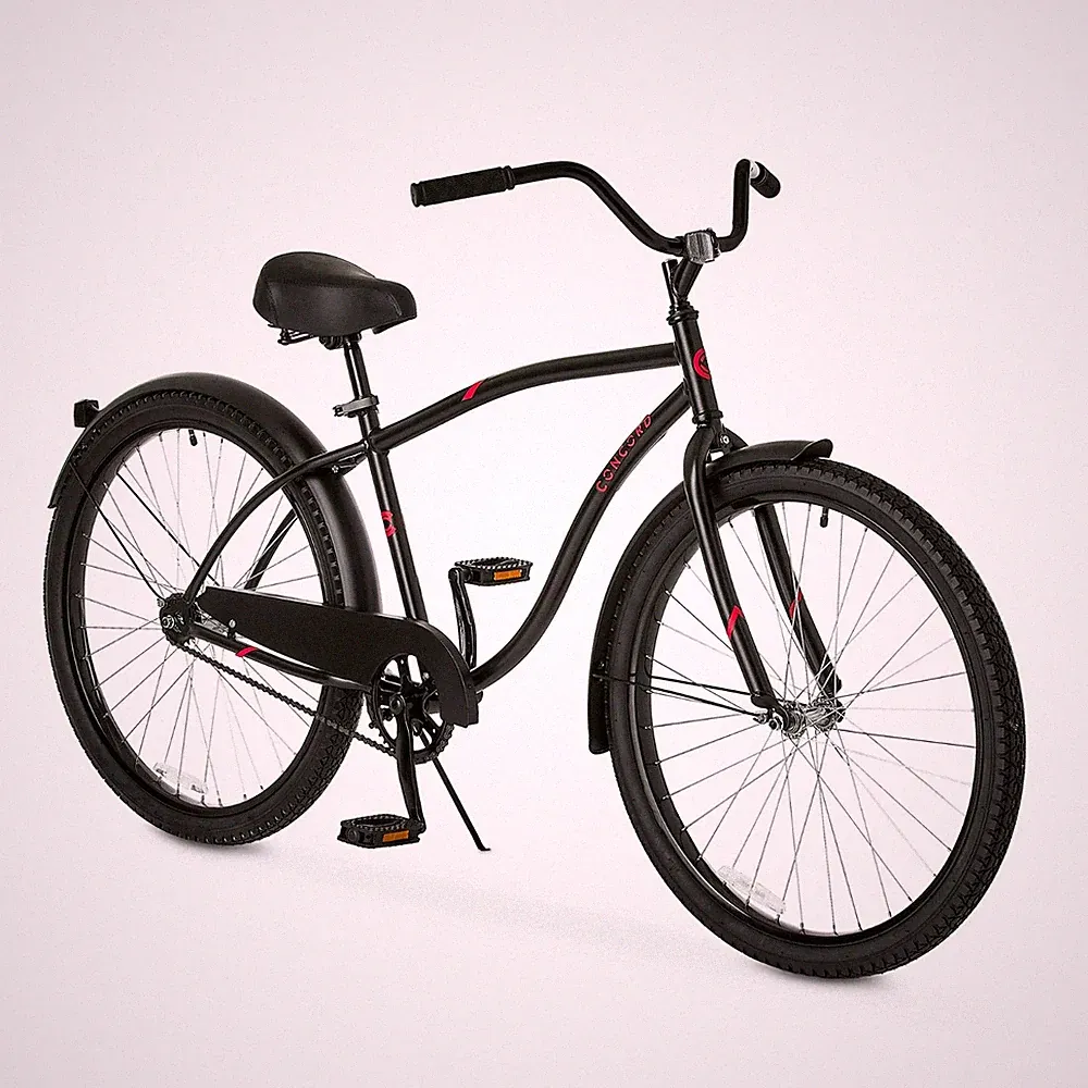 Men's 26" Pacifica Beach Cruiser Bike Steel Frame Comfort Ride, Black