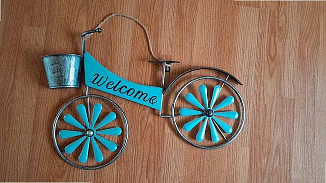 Metal Bicycle Wall Art Home Decor Sign 23" long 16" Tall Welcome