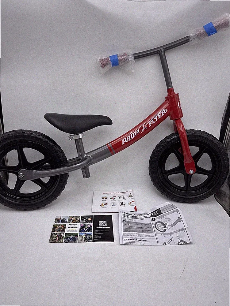RADIO FLYER 12" KIDS BOYS GIRLS BALANCE BIKE BEGINNER GLIDE GO PRO - BLACK/RED