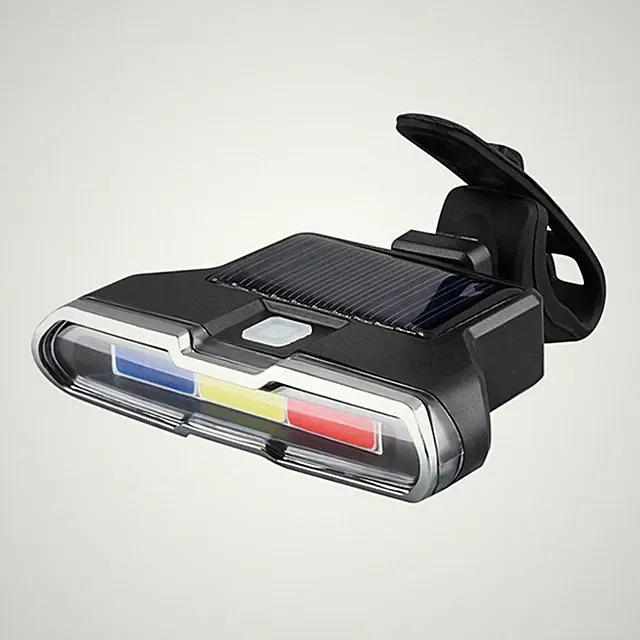 Solar Charging Tail Light Warning Light Riding Accessories Fit for Mountain Bike