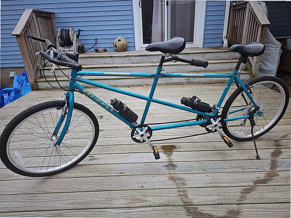 Vintage Huffy Albatross Tandem Bicycle 21 Speed Teal Blue RARE!