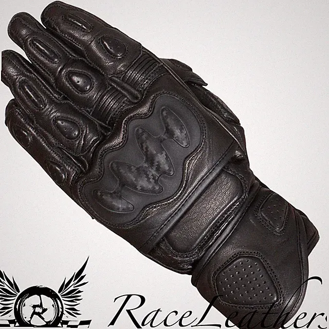 WEISE APEX LEATHER SUMMER SPORTS BIKE MOTORCYCLE MOTORBIKE RACE GLOVES BLACK