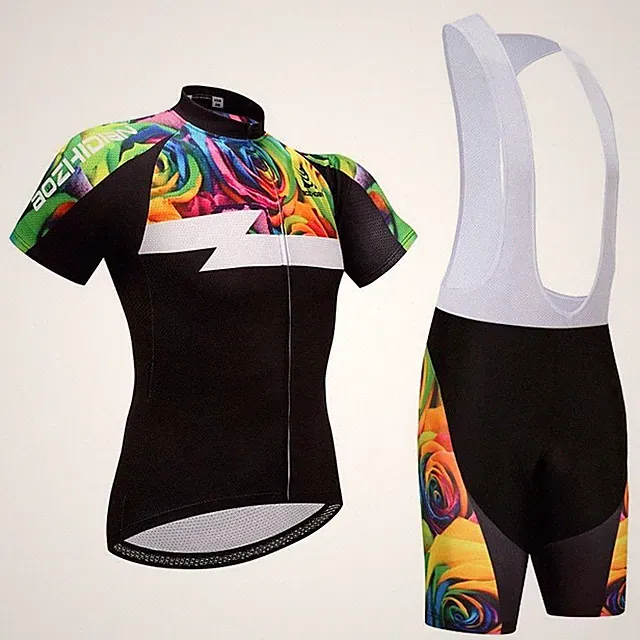 Women's Biking Clothing Cycling Jersey Full Zip and (Bib) Shorts Padded Bike Set