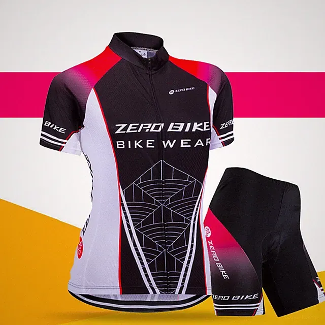 Womens Cycling Short Sleeves Jersey Bike Bicycle Sets Shirts Padded Shorts Suits