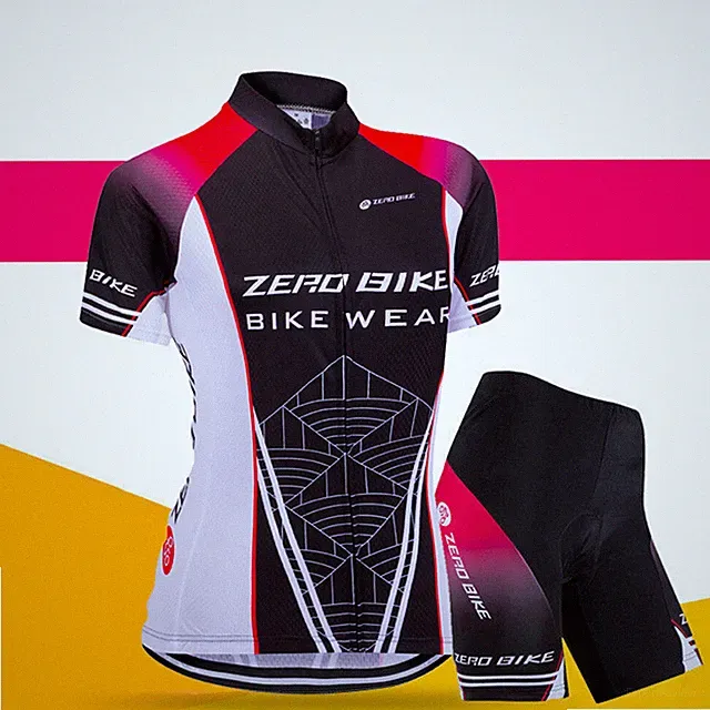 Womens Short Cycling Sleeves Jersey Bike Bicycle Sets Shirts Padded Shorts Suits